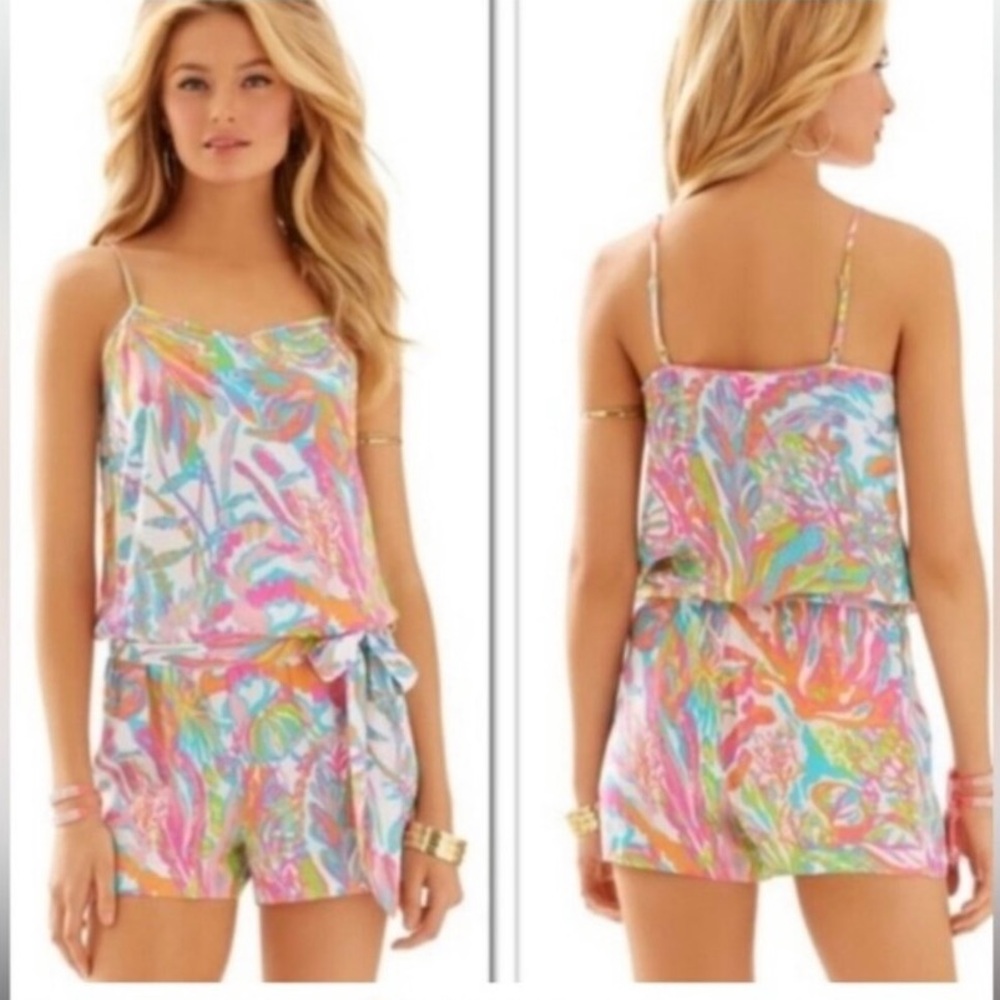 Lilly Pulitzer Deanna Tank Romper in Scuba To Cuba